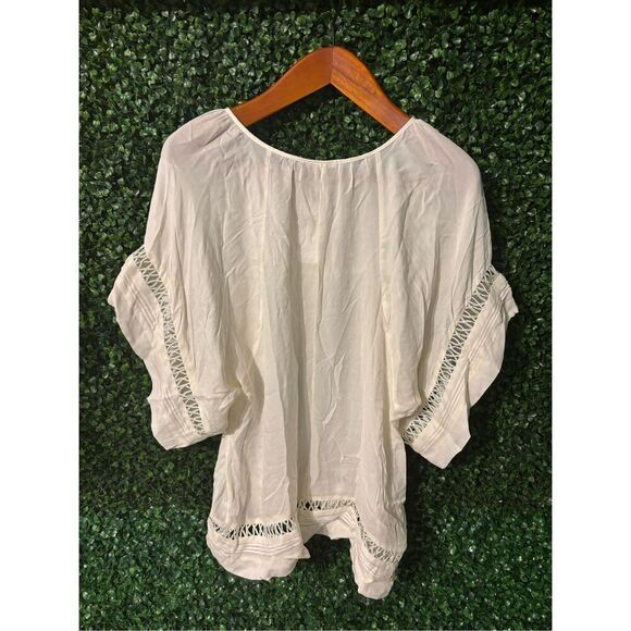 Parker Ivory 100% Silk Wide Sleeve Blouse Sz Large NWT - Picture 5 of 5